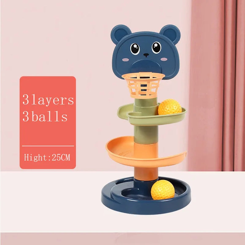 Baby Rolling Ball Toy Montessori Stacking Track for Infants