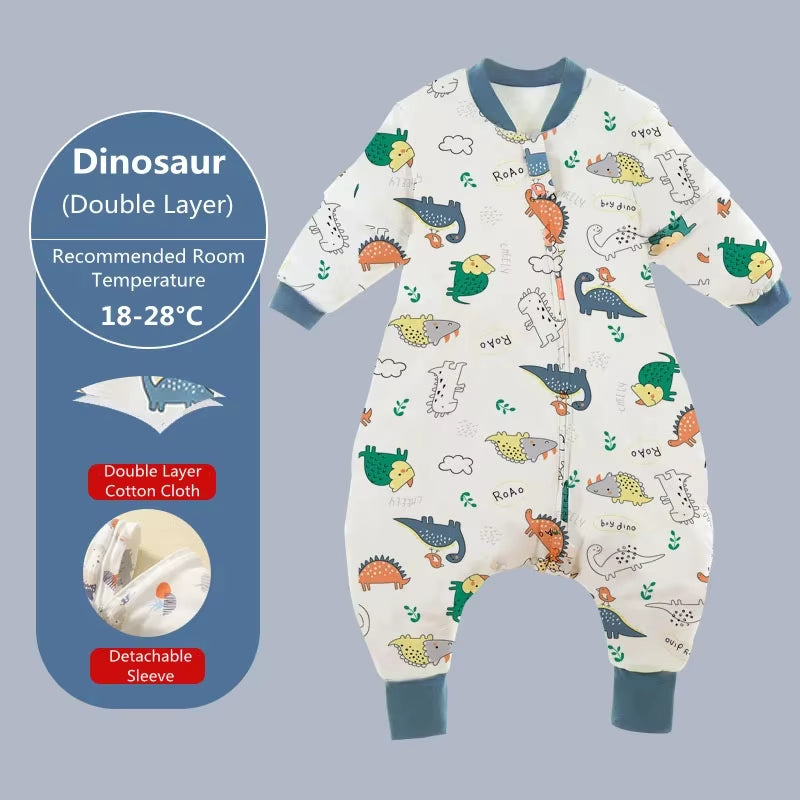 Baby Cartoon Sleepsack with Detachable Sleeves