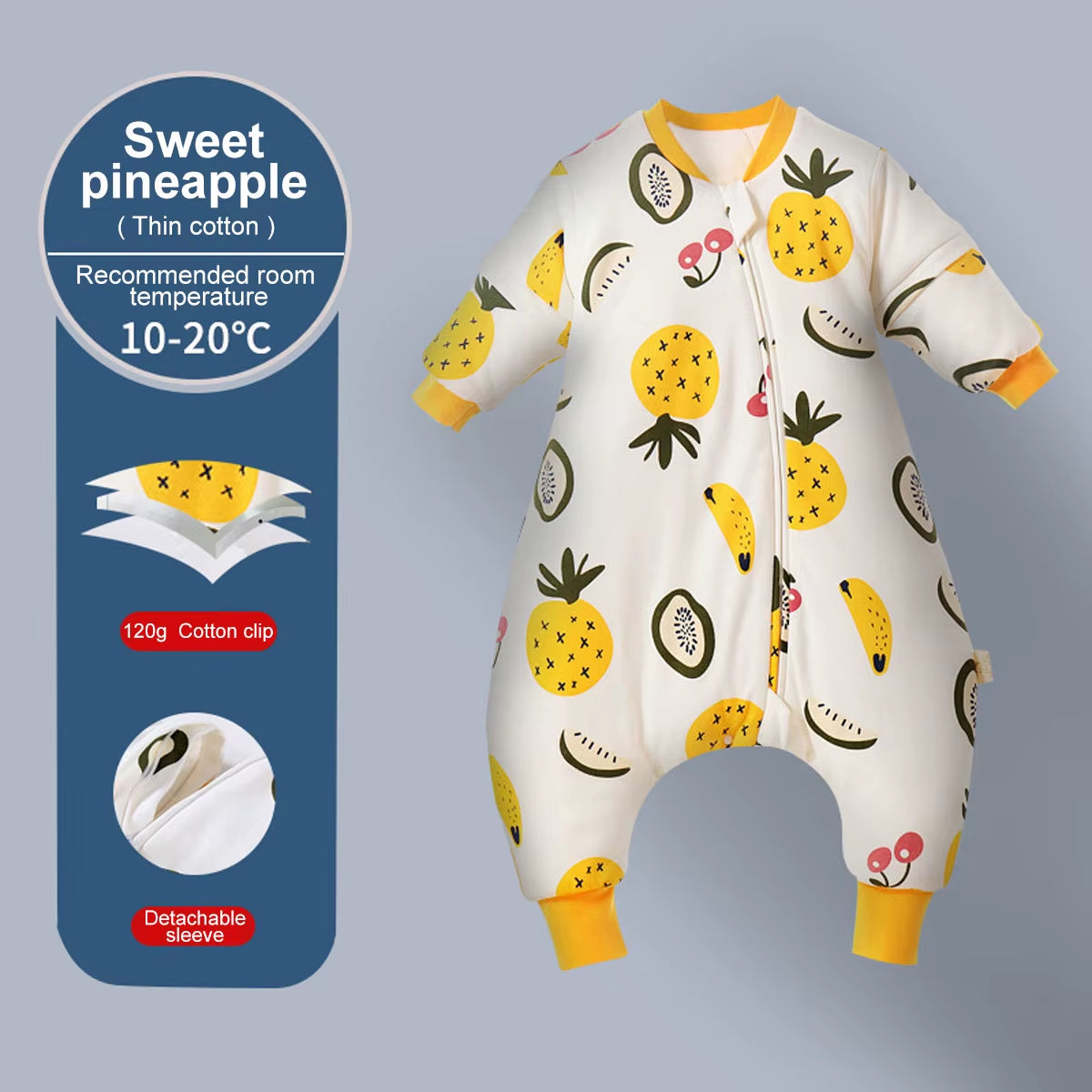 Baby Cartoon Sleepsack with Detachable Sleeves
