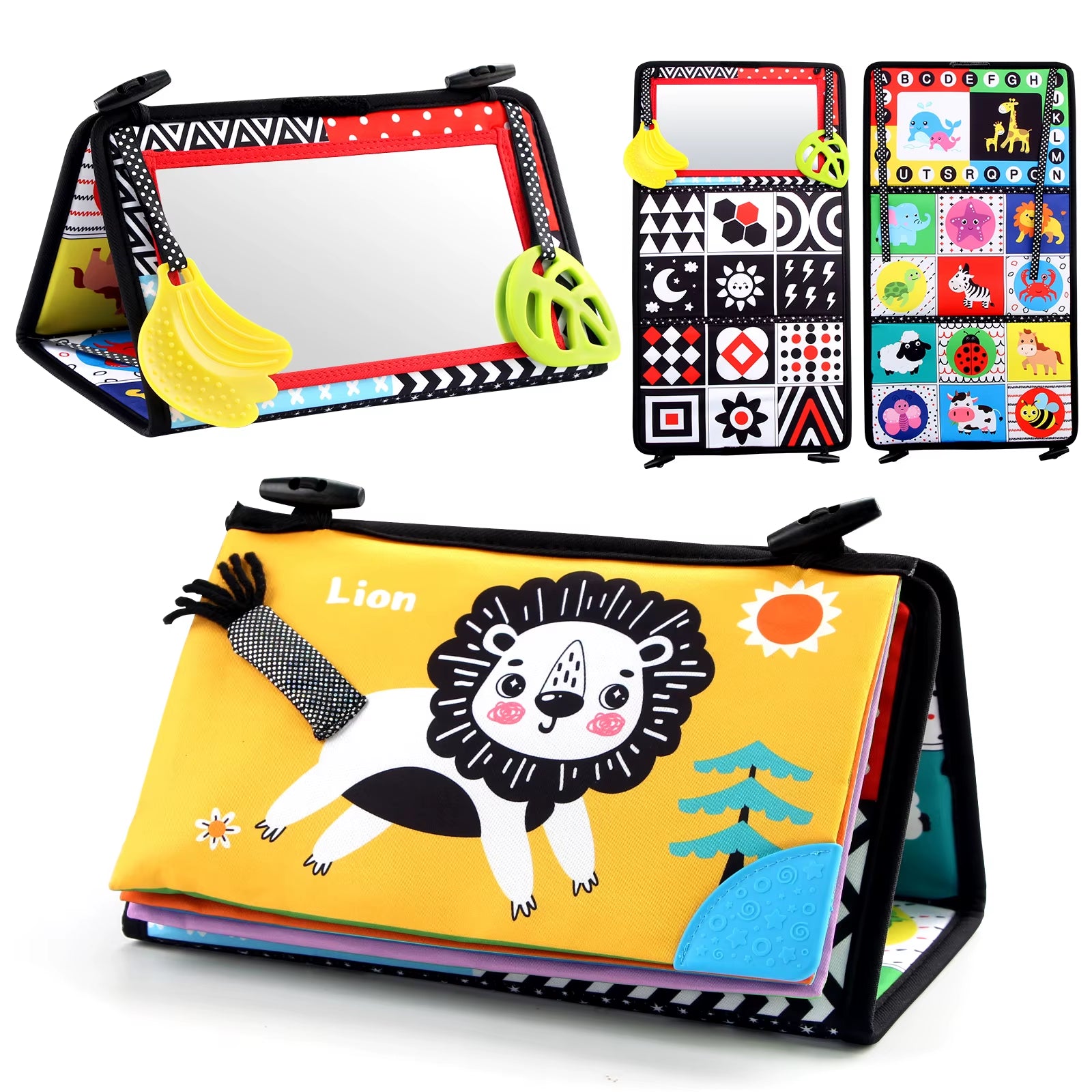 Baby Tummy Time Mirror Black & White – Sensory Floor Mirror