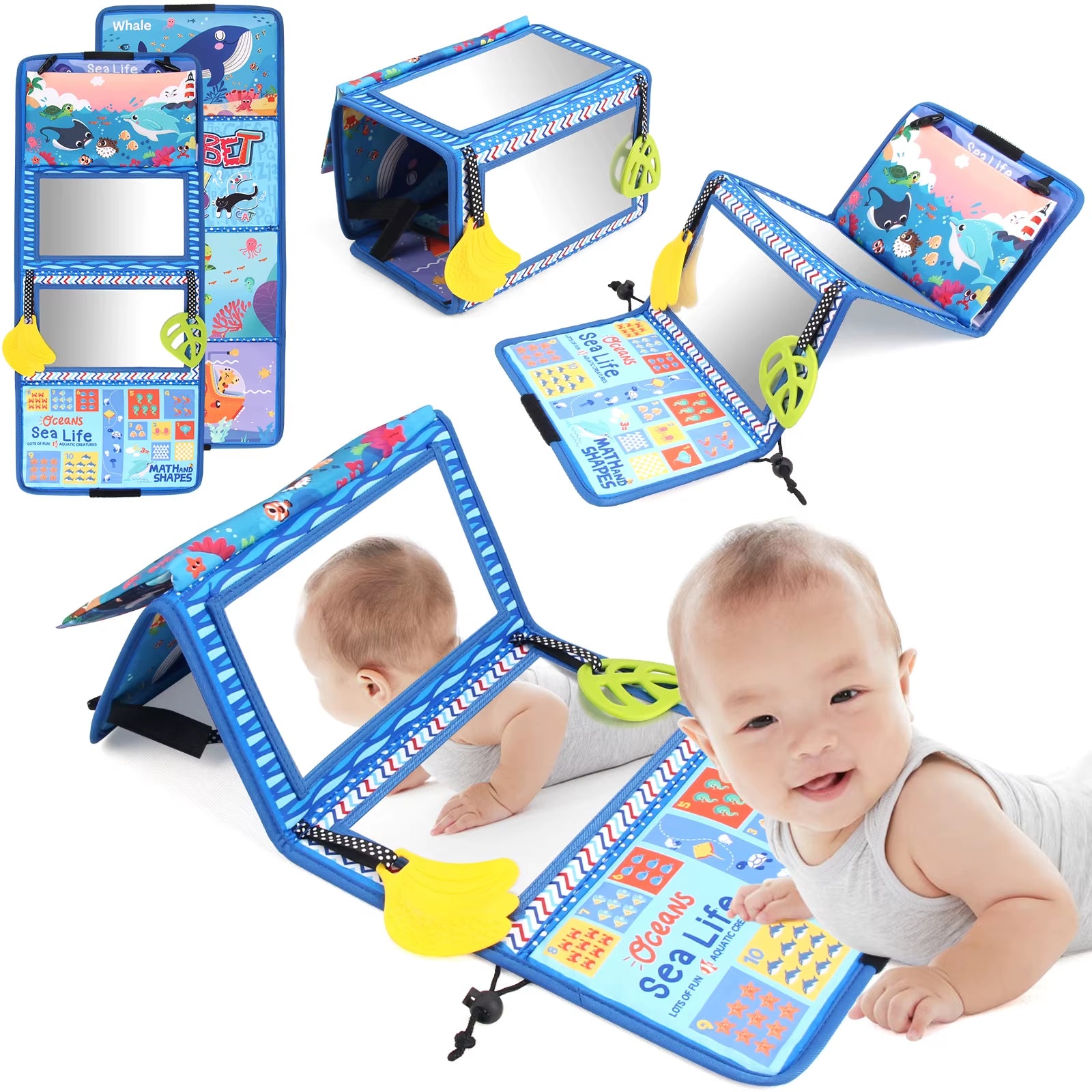 Baby Tummy Time Mirror Black & White – Sensory Floor Mirror