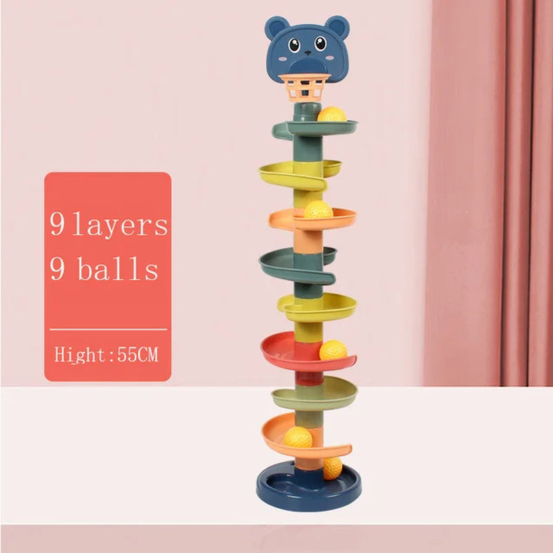Baby Rolling Ball Toy Montessori Stacking Track for Infants