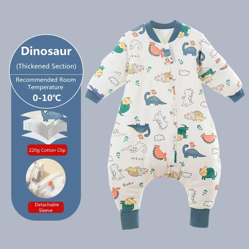 Baby Cartoon Sleepsack with Detachable Sleeves