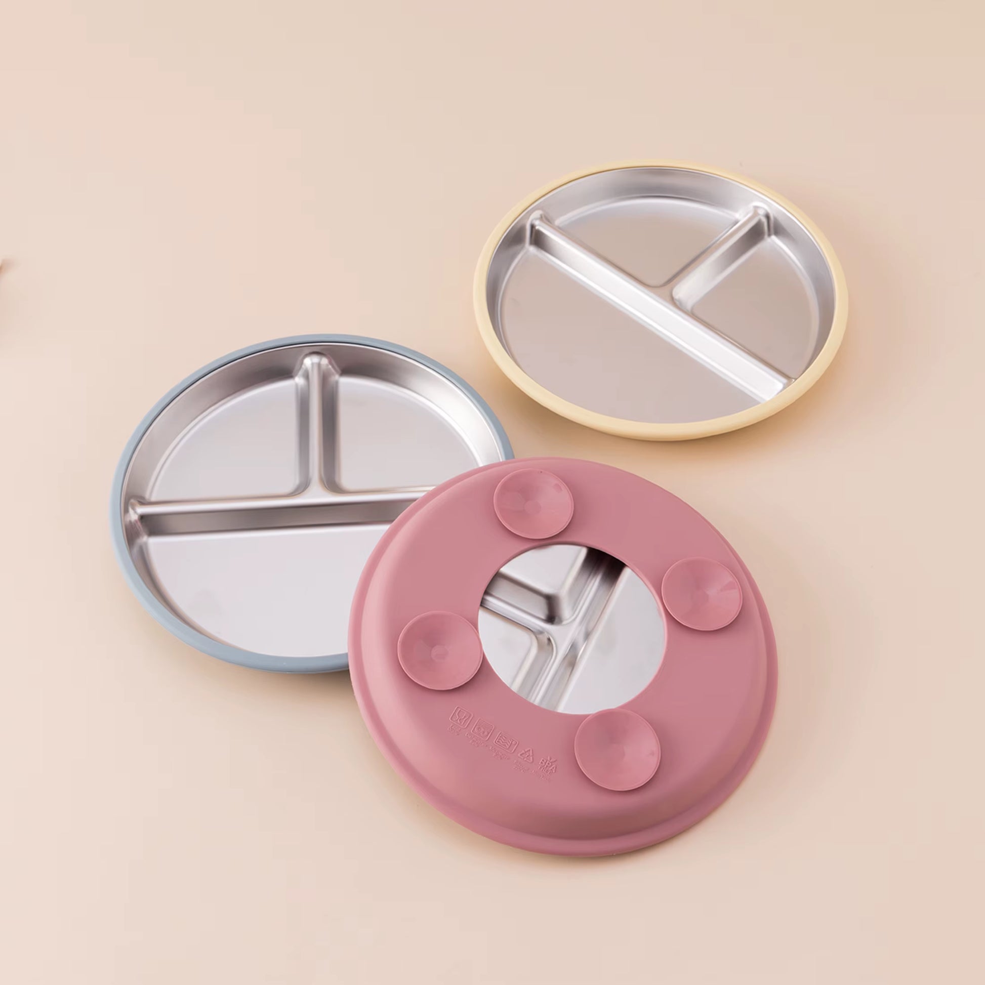 5PCS Stainless Steel Baby Feeding Set with Silicone Sucker Bowl