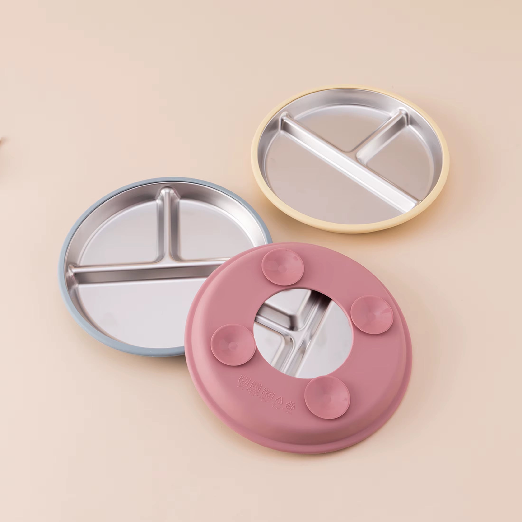 5PCS Stainless Steel Baby Feeding Set with Silicone Sucker Bowl