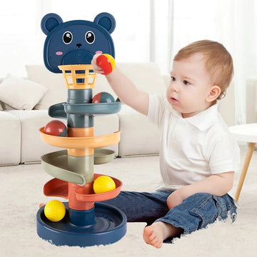 Baby Rolling Ball Toy Montessori Stacking Track for Infants