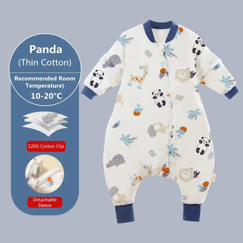 Baby Cartoon Sleepsack with Detachable Sleeves