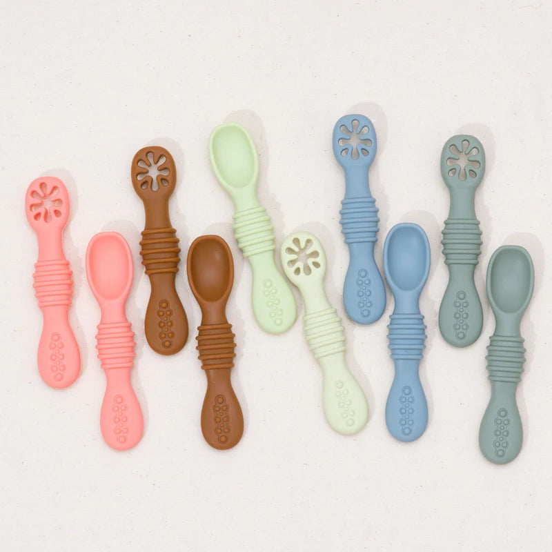 Silicone Baby Training Spoon Set