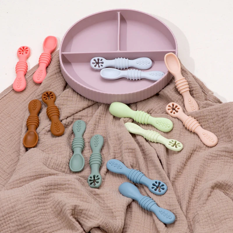 Silicone Baby Training Spoon Set