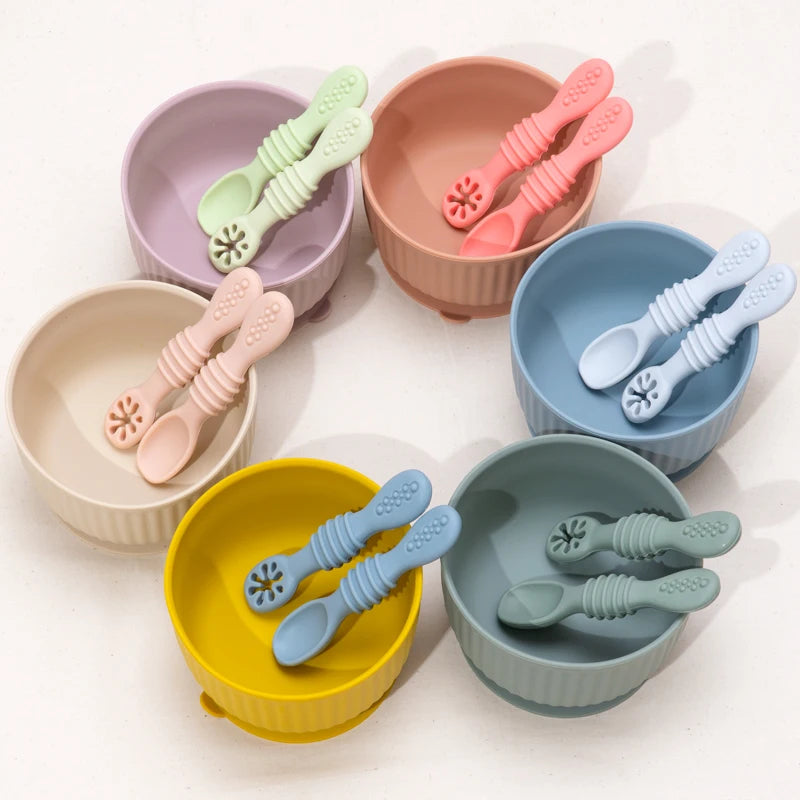 Silicone Baby Training Spoon Set