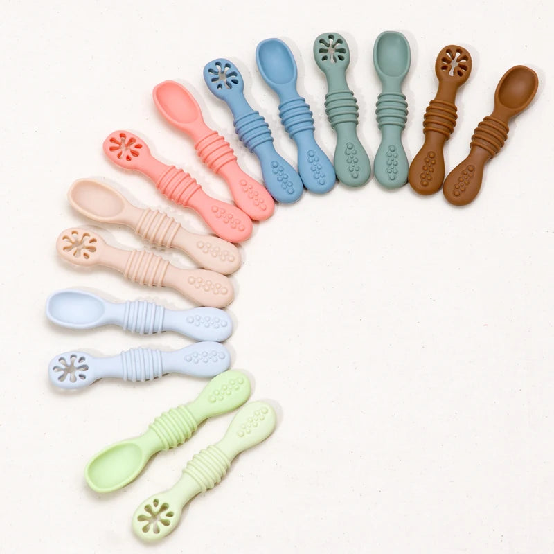 Silicone Baby Training Spoon Set
