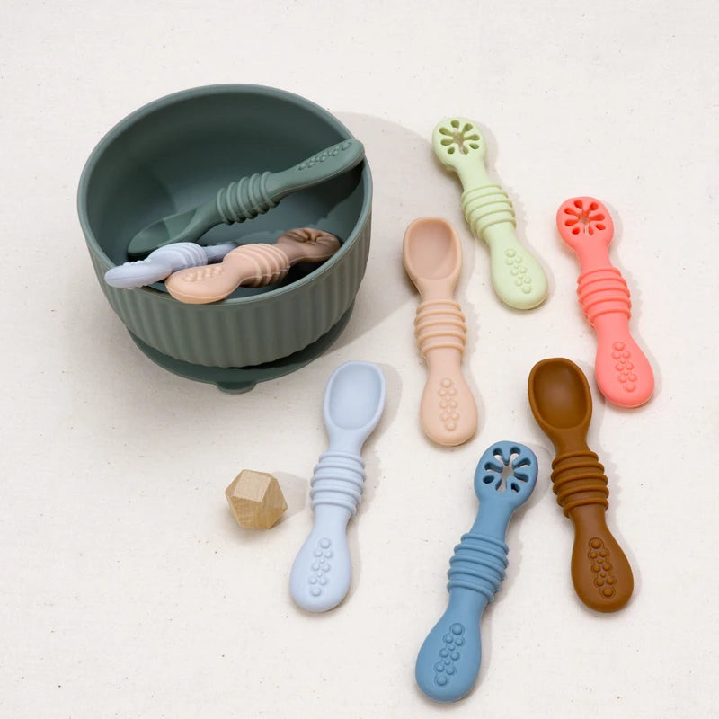 Silicone Baby Training Spoon Set