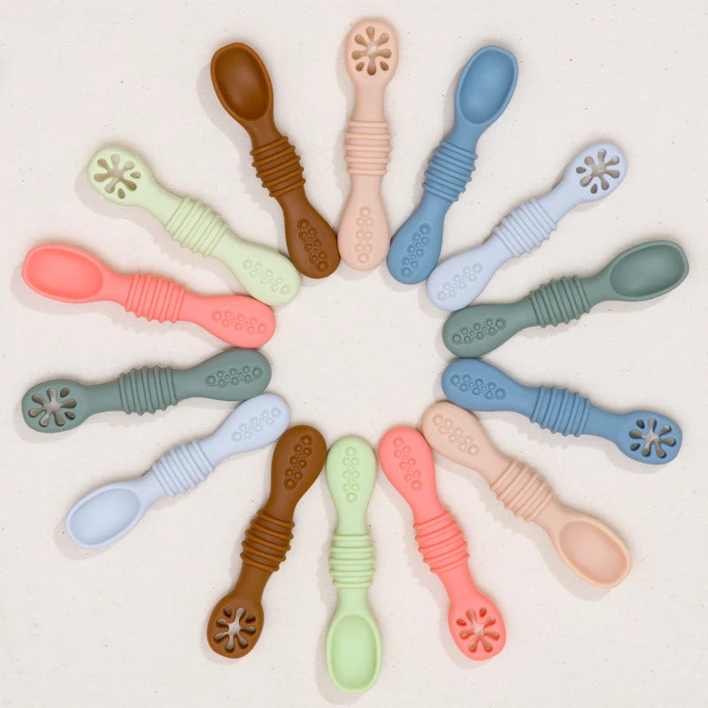 Silicone Baby Training Spoon Set