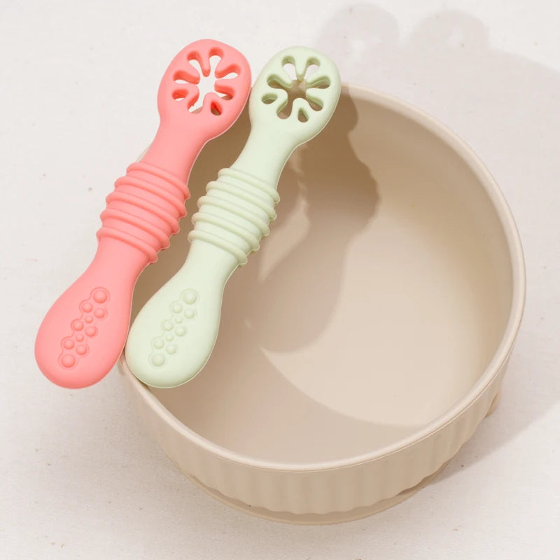 Silicone Baby Training Spoon Set