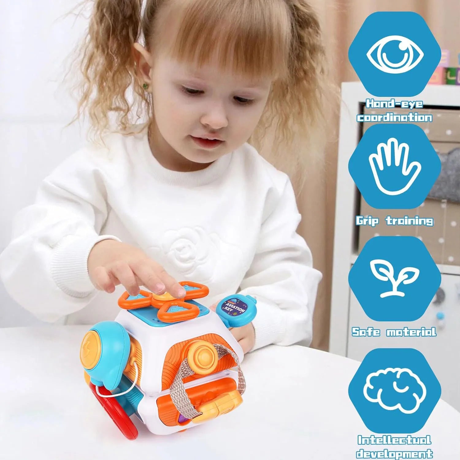 Montessori Sensory Busy Cube Toy