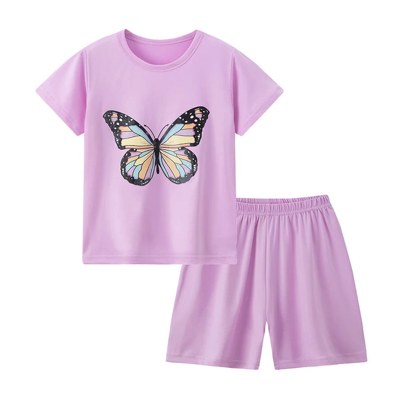 Kids Summer Cartoon Shorts Set