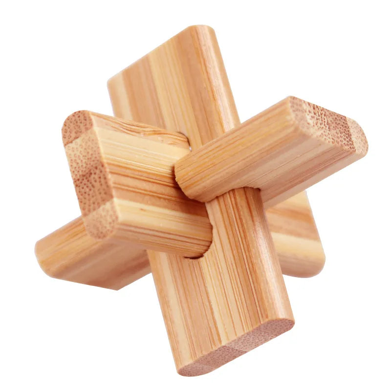 wooden kong ming lock puzzle 3d