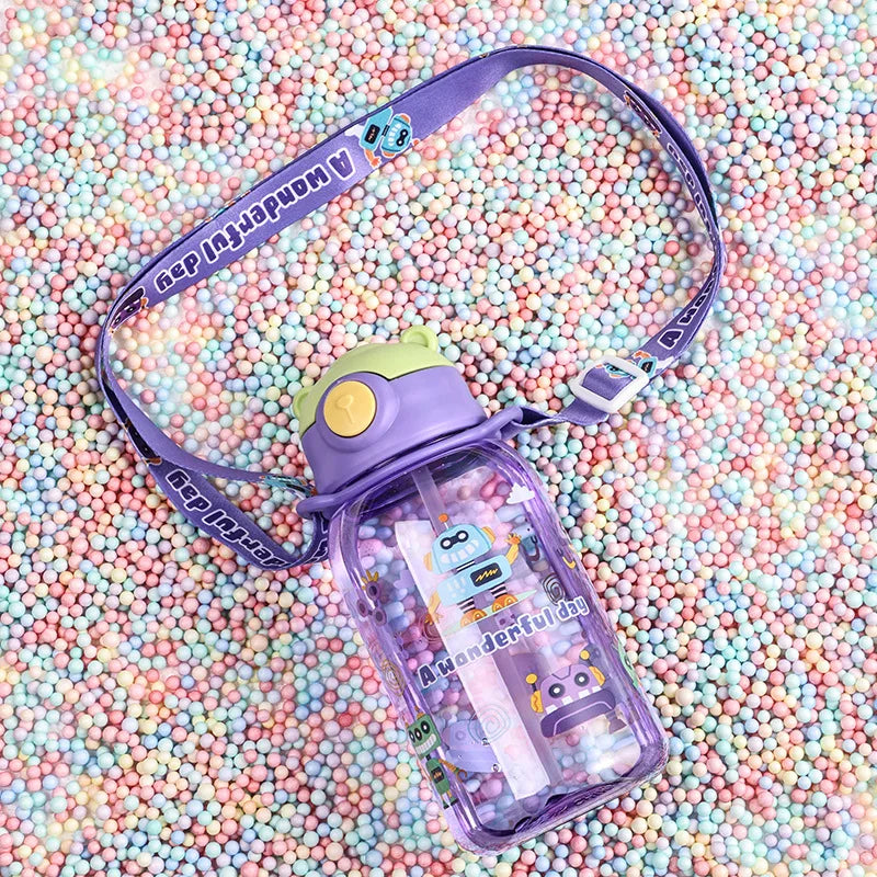 Kids Portable Straw Water Bottle