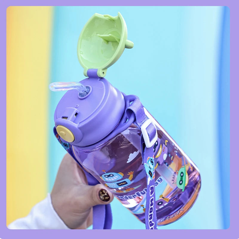 Kids Portable Straw Water Bottle