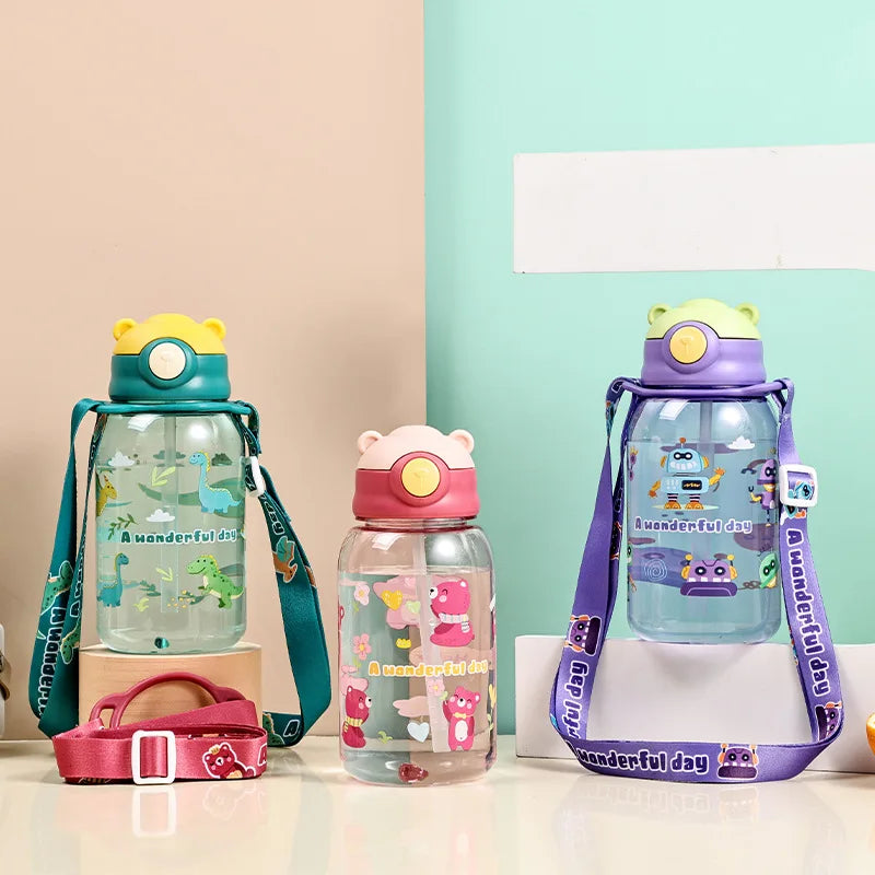 Kids Portable Straw Water Bottle