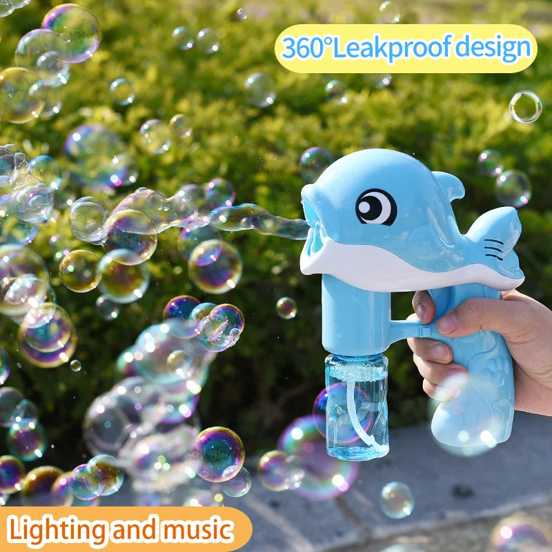 Whale Bubble Gunner – Fully Automatic Light & Music Bubble Toy for Kids, Christmas & Halloween Gift
