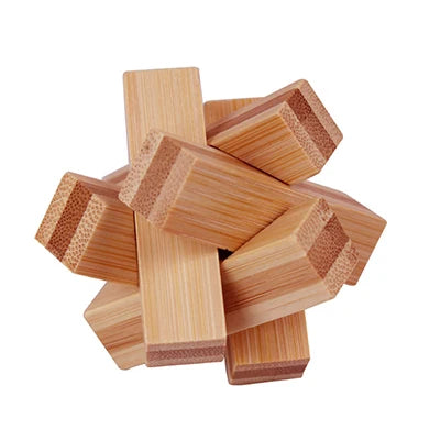 wooden kong ming lock puzzle 3d