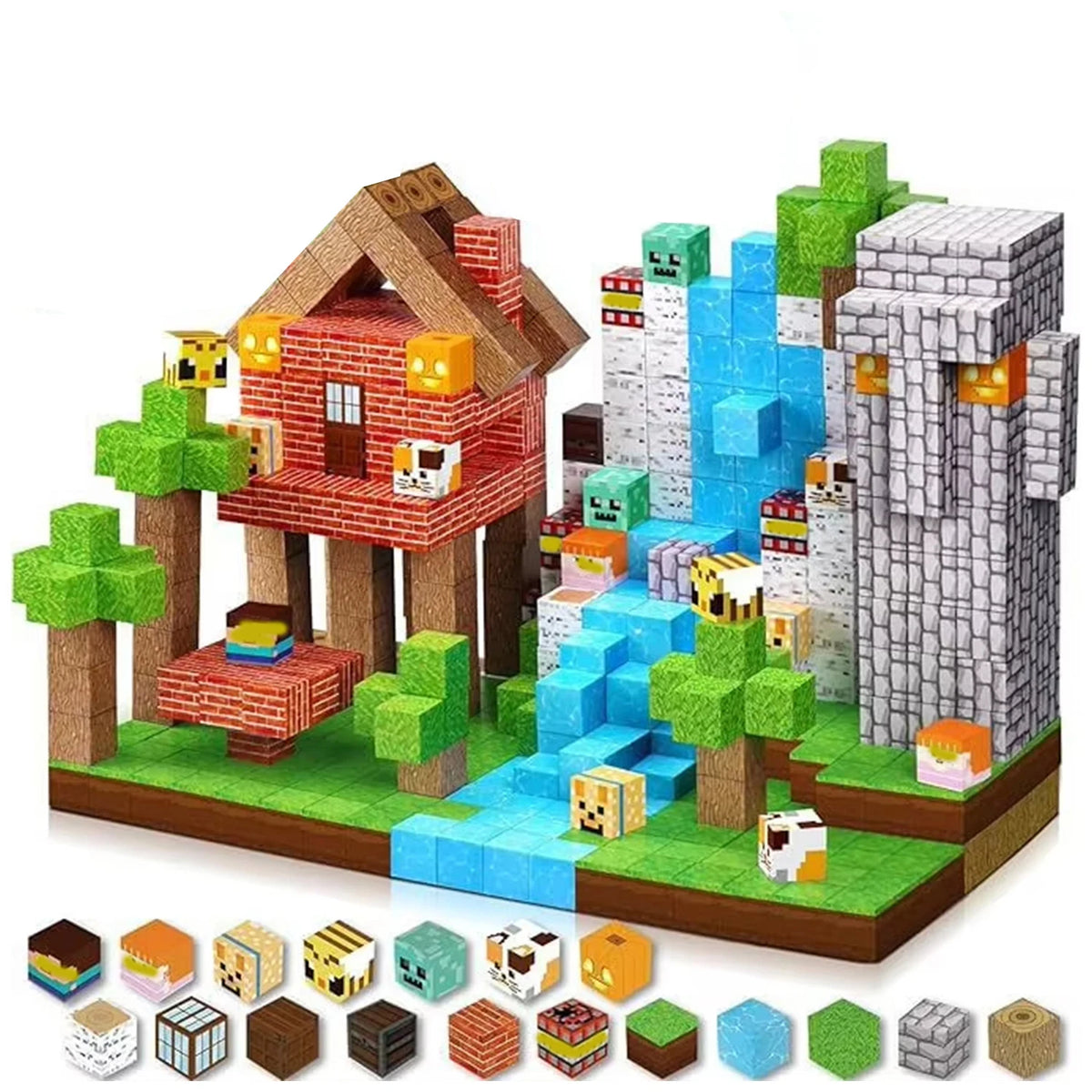 montessori magnetic stacking cubes sensory toy kids learning