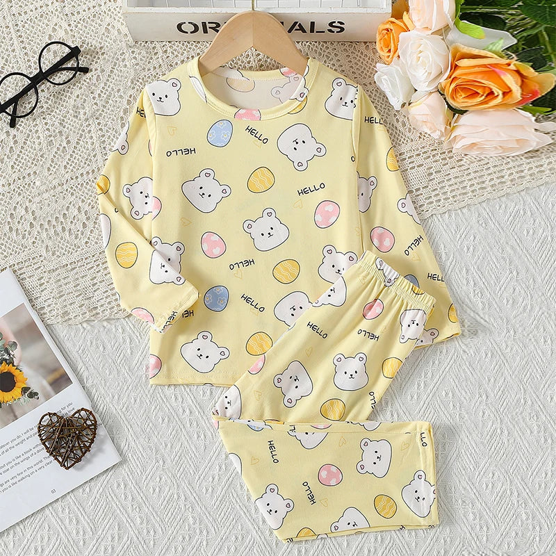 Kids Summer Cartoon Shorts Set