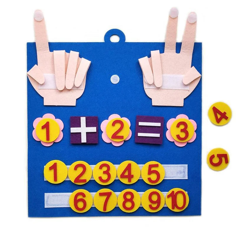 montessori felt finger numbers math toy kids learning game