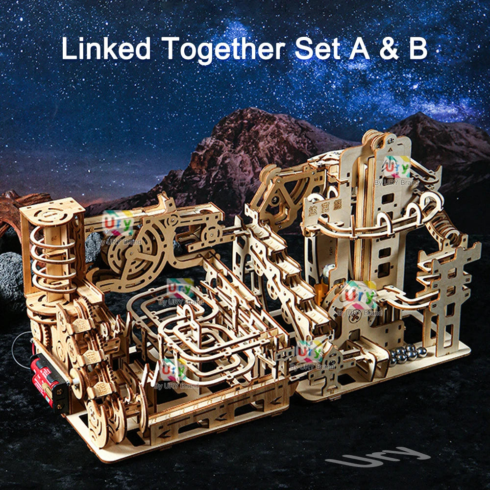 3D Wooden Marble Run Set