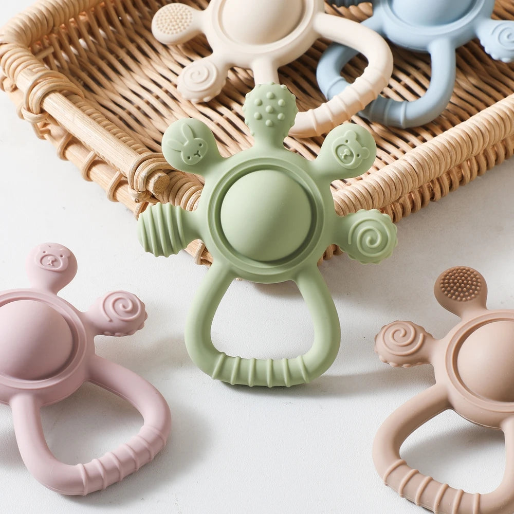 Silicone Baby Teether Rattle Toy