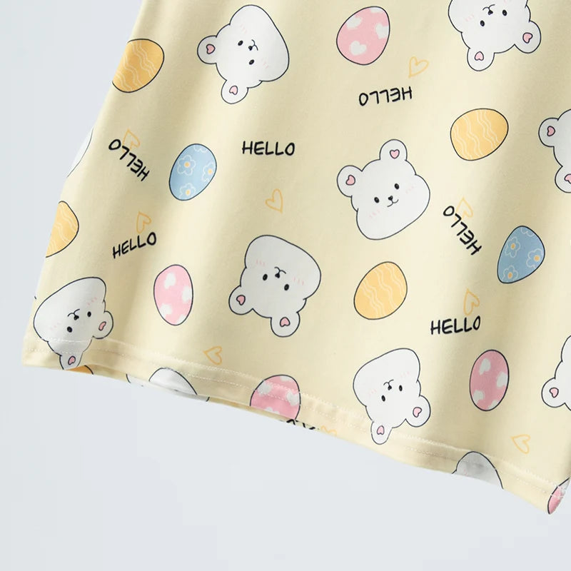 Kids Summer Cartoon Shorts Set