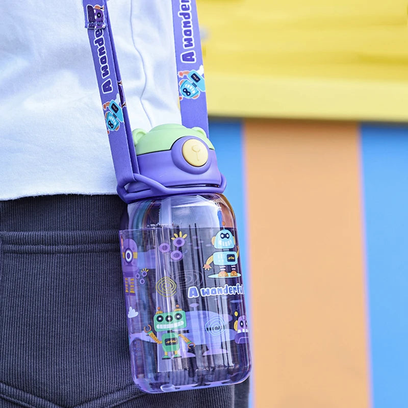 Kids Portable Straw Water Bottle