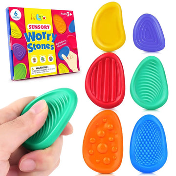 fidget stress relief toy silicone stones