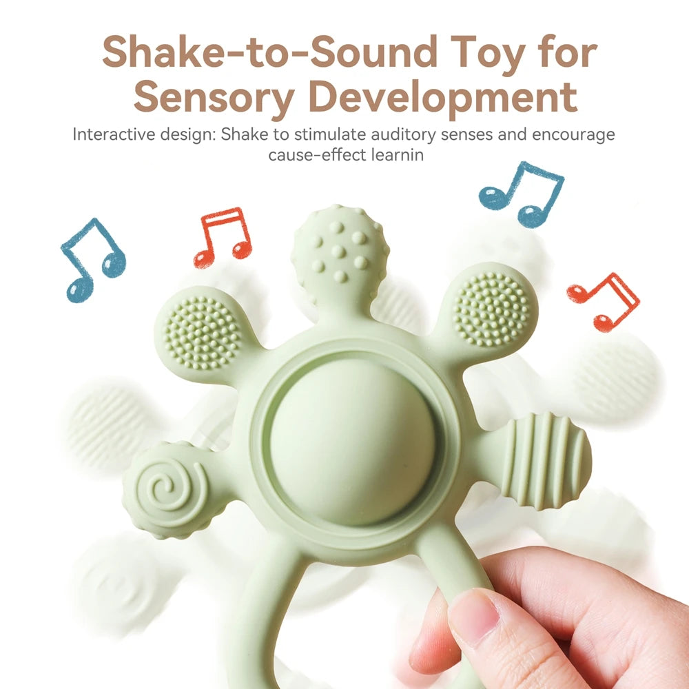 Silicone Baby Teether Rattle Toy