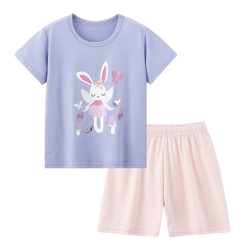 Kids Summer Cartoon Shorts Set