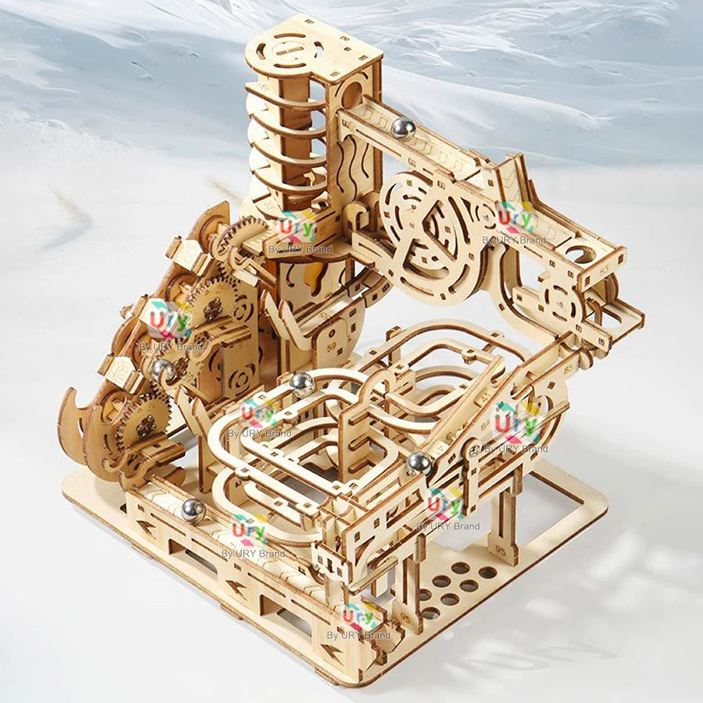 3D Wooden Marble Run Set