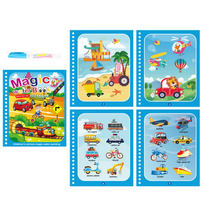 reusable water painting book kids