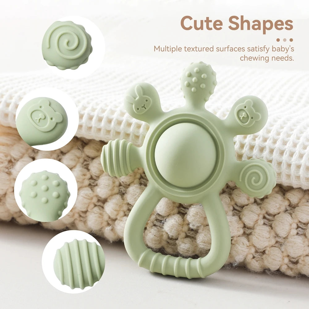 Silicone Baby Teether Rattle Toy
