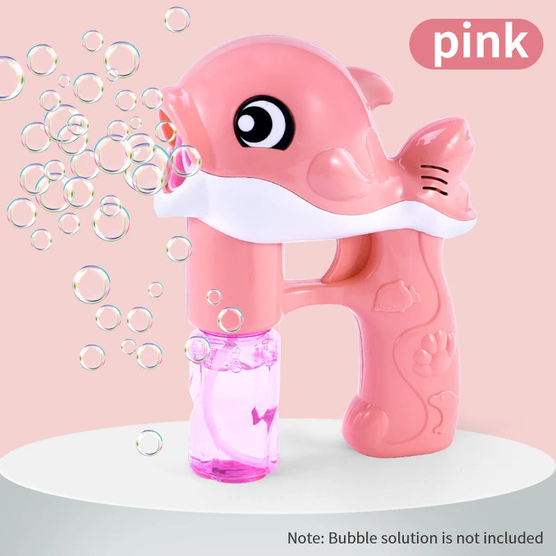 Bubble Gun Toy for Kids Whale Automatic Light Music Blaster