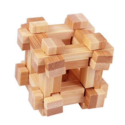 wooden kong ming lock puzzle 3d