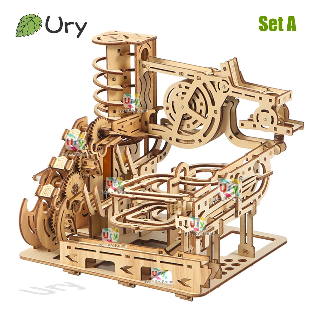 3D Wooden Marble Run Set