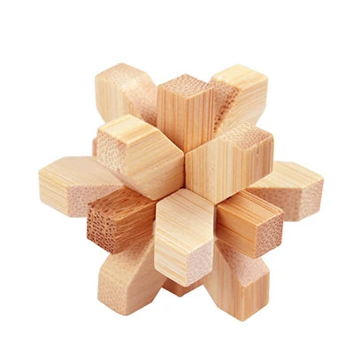 wooden kong ming lock puzzle 3d