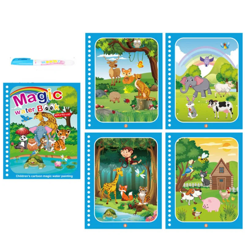 reusable water painting book kids