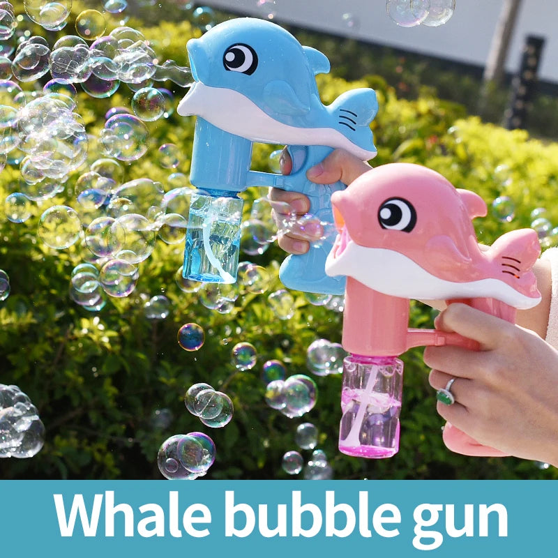 Whale Bubble Gunner – Fully Automatic Light & Music Bubble Toy for Kids, Christmas & Halloween Gift