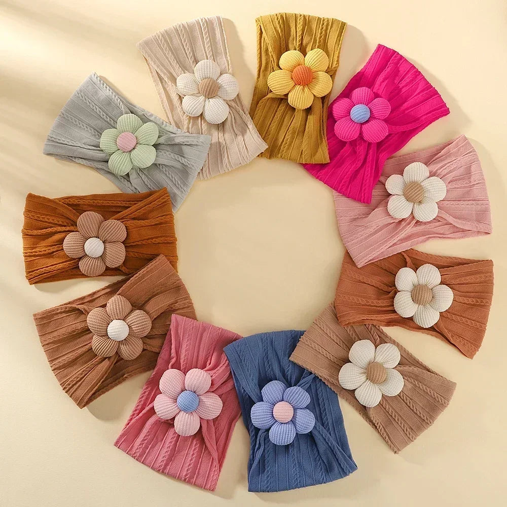 Baby Floral Nylon Headband Set