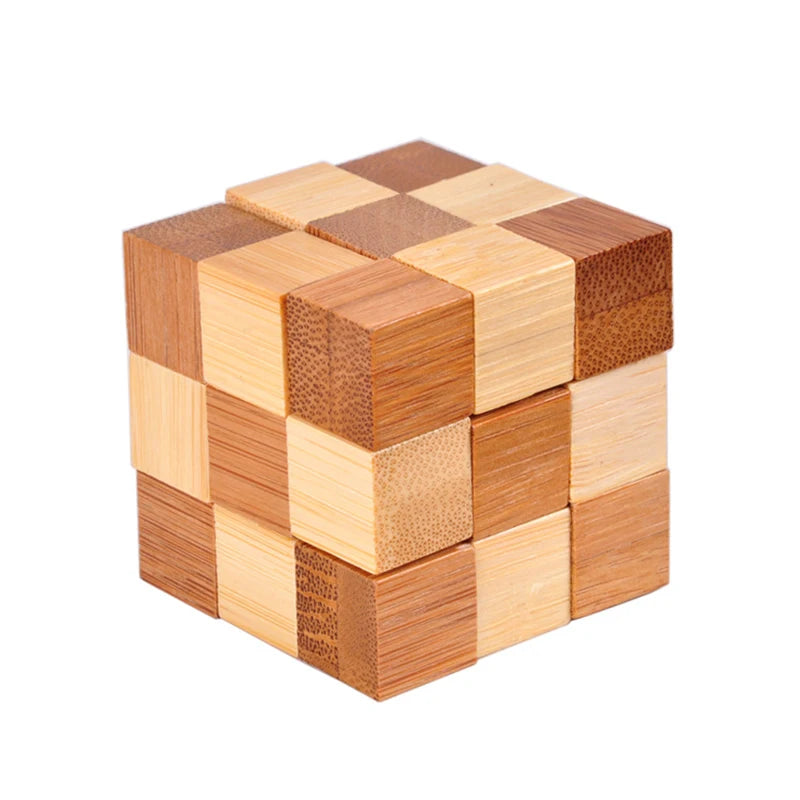 wooden kong ming lock puzzle 3d
