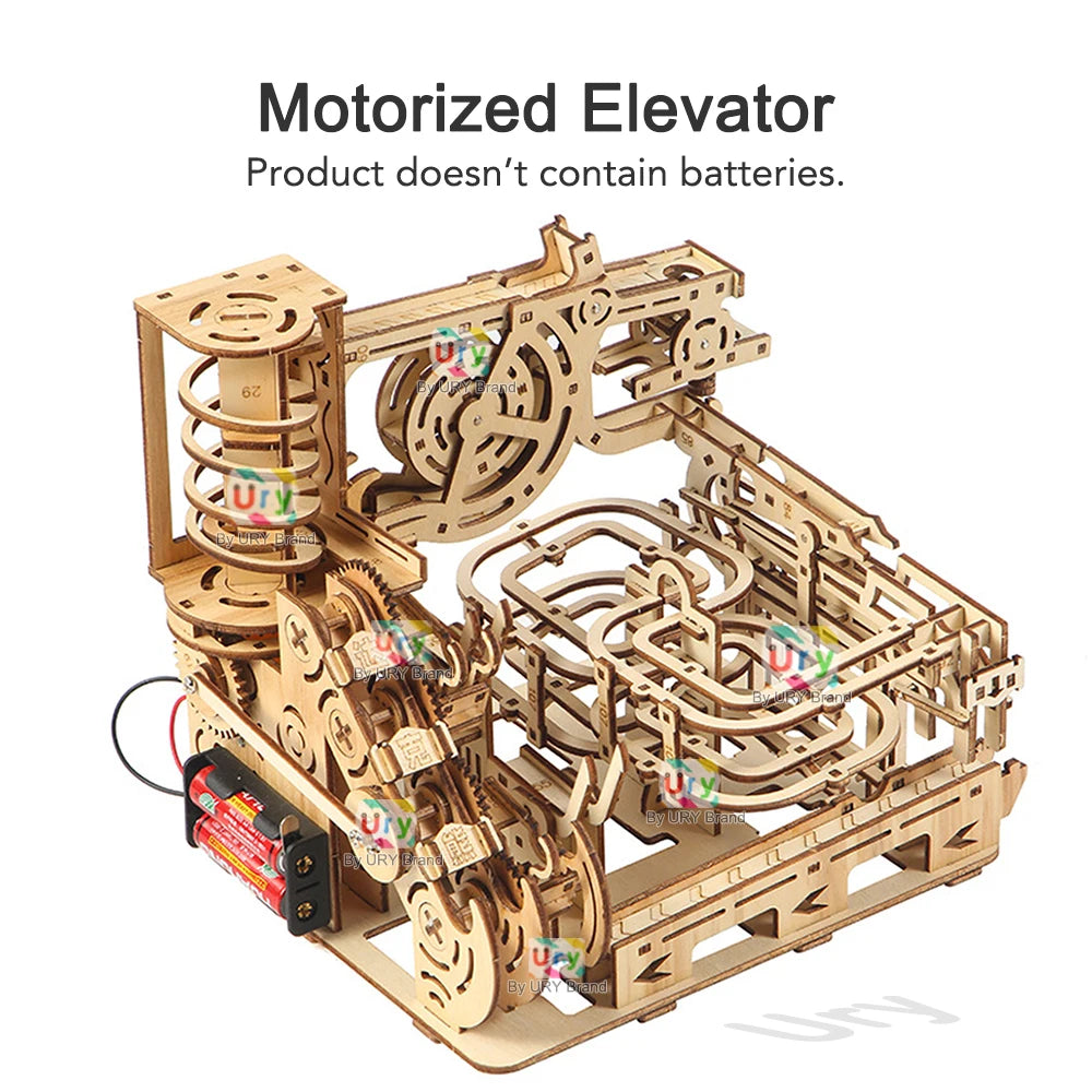 3D Wooden Marble Run Set