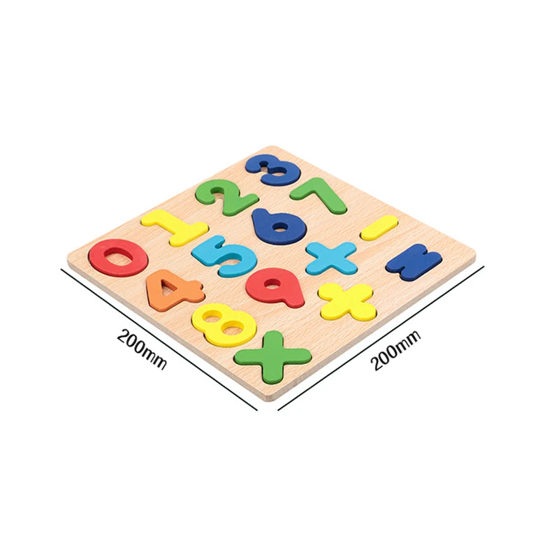 Wooden Alphabet Number Puzzle Montessori Learning Toy