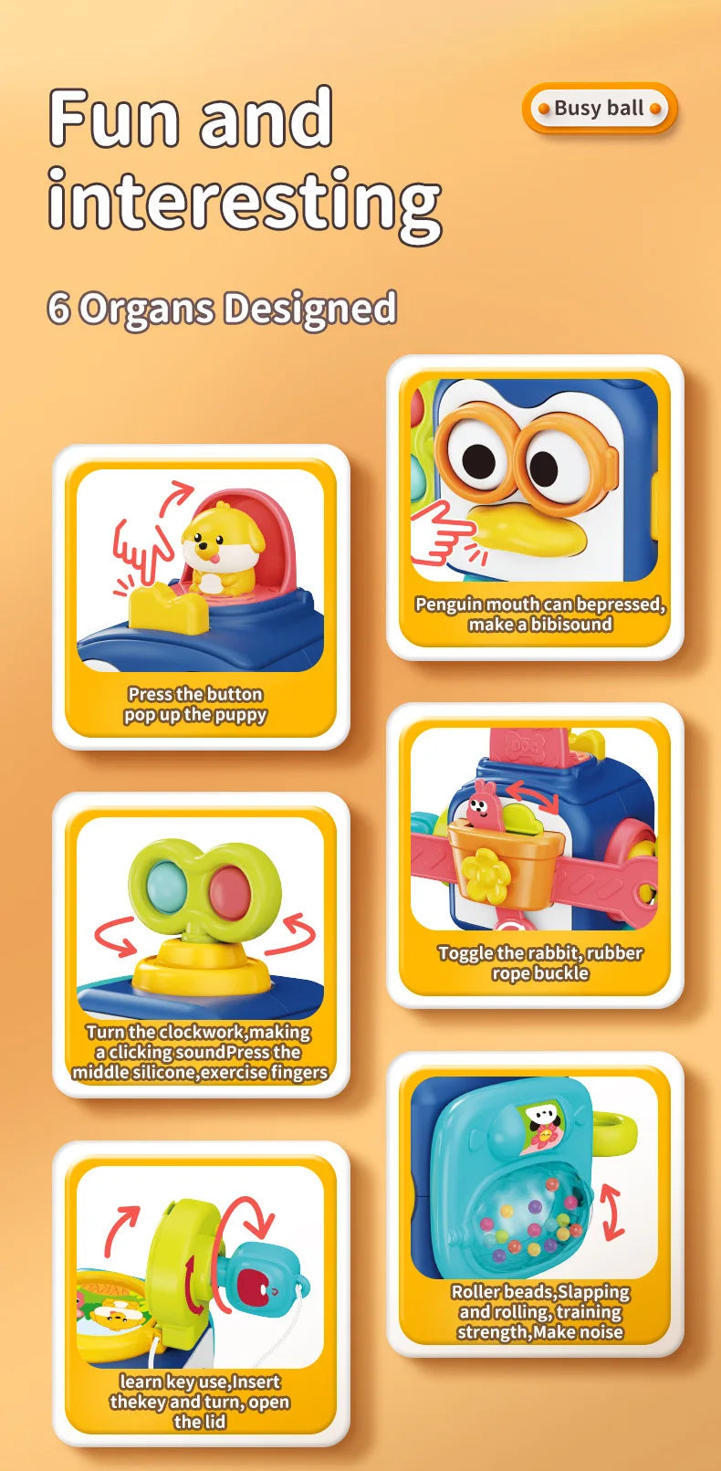 Montessori Sensory Busy Cube Toy